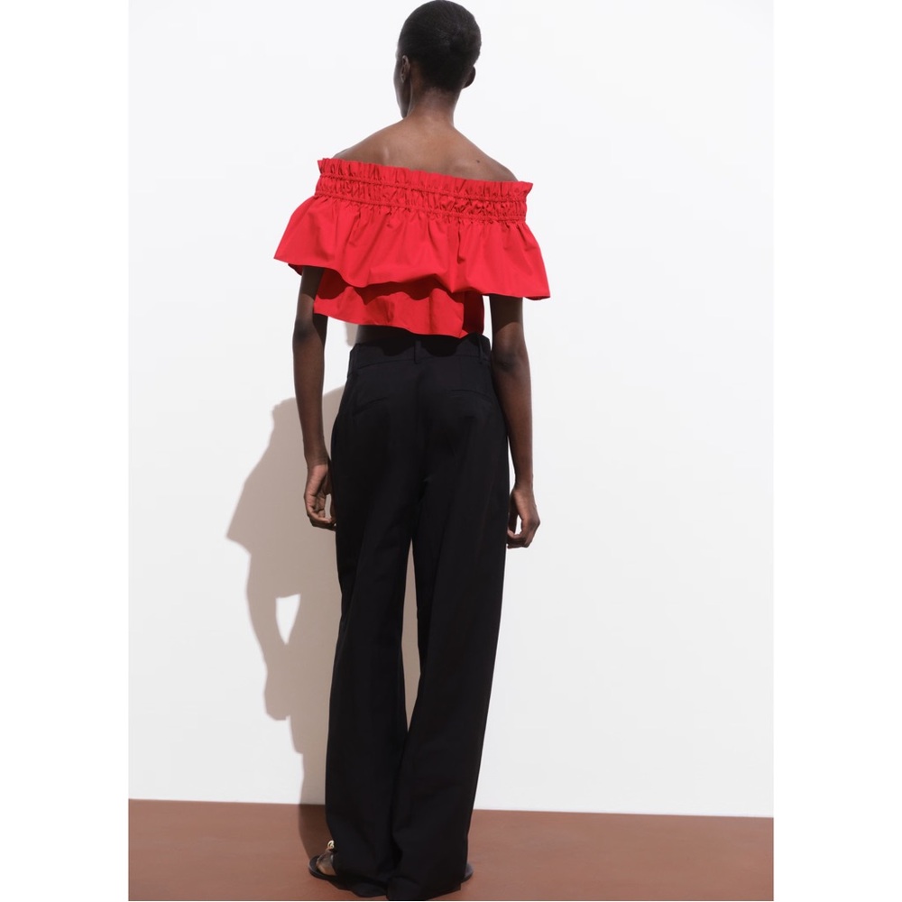 MANGO ~STRAPLESS TOP WITH RUFFLE (NWT) - Picture 2 of 12